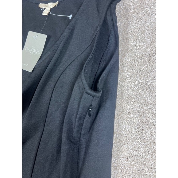 Anthropologie Black Tank Top Faux Leather Peplum NWT Ruffle Bordeaux XL Chic - Picture 4 of 10